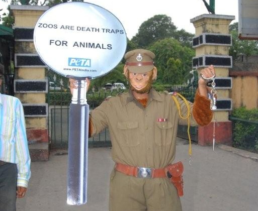 Kolkata police official engages in monkey business outside Alipore zoo