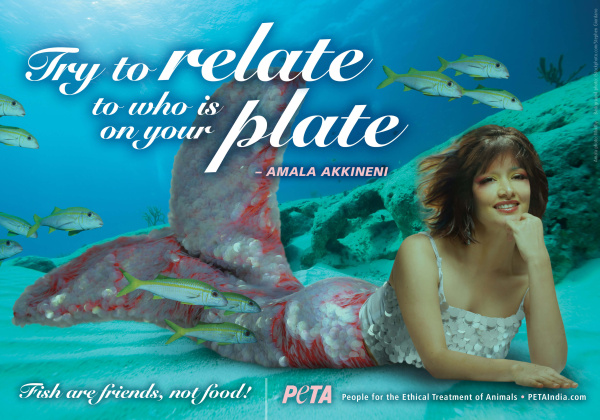 Amala Akkineni Stars as Mermaid in New PETA Ad