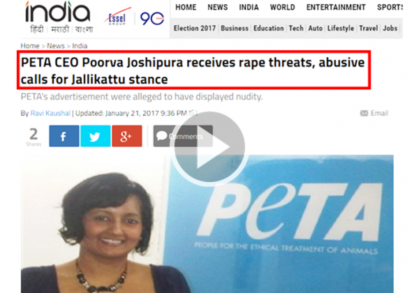 PETA Turns Vicious, Sexist Trolling by Jallikattu Bullies Into Powerful Women’s Day Video