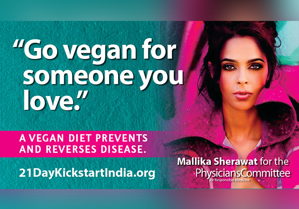 Mallika Sherawat Joins PCRM in Promoting Vegan Living