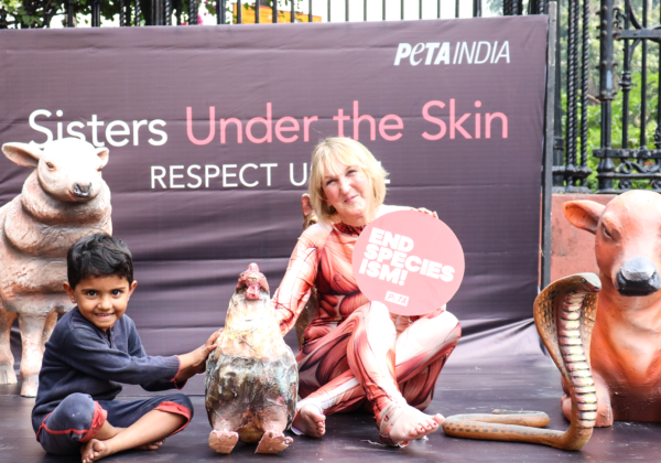 PETA India Founder Ingrid Newkirk ‘Skinned’ Alongside Fellow Female Animals