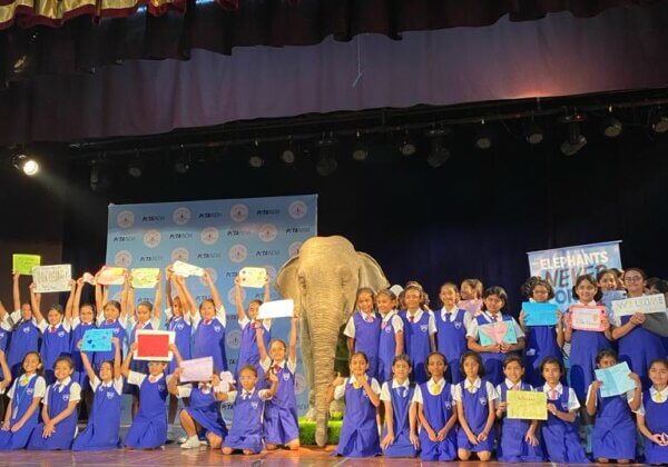 World Animal Day: PETA India’s Life-Size Animatronic Elephant, Ellie, Voiced by Dia Mirza, Launched at Pune School